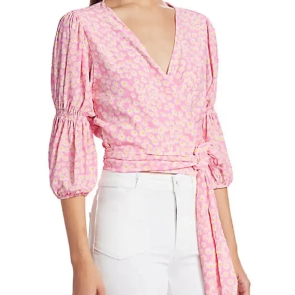 NWT Faithfull The Brand Floral Bisset Wrap Top
